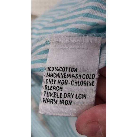 Talbots‎ Stripped Chevron Button Down Shirt Blouse Sz 8 100% Cotton - Picture 8 of 8